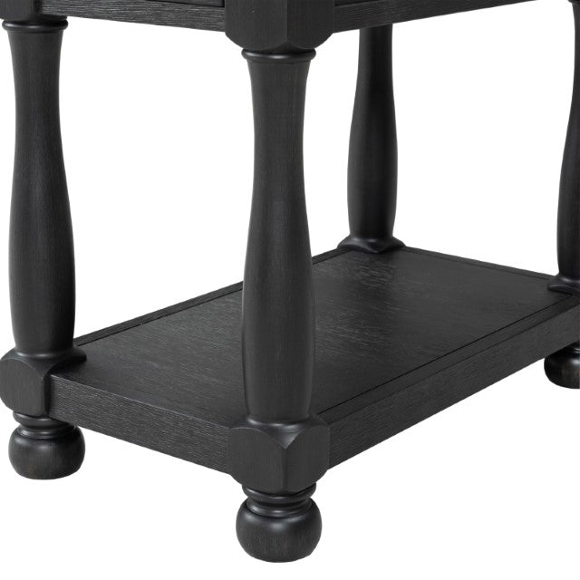 Neue Mills Chairside Table - Weathered Black/Brown
