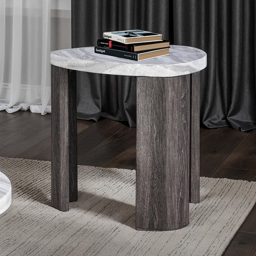 Levis Triangle End Table - Gray