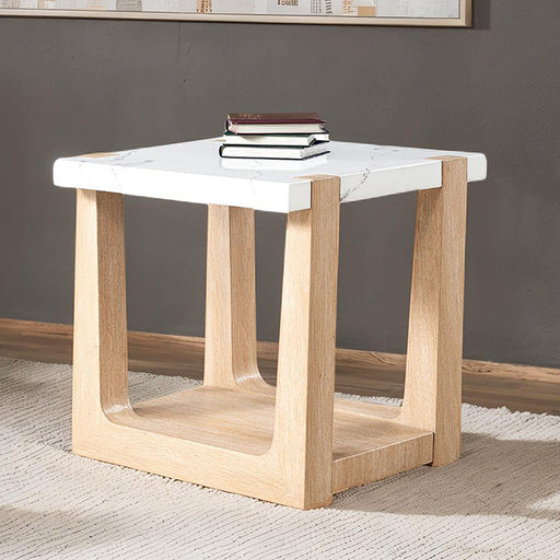 Sundbry End Table - White/Natural