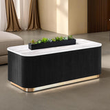 Virden Rectangle Cocktail Table - Black/White/Gold
