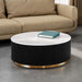 Virden Round Cocktail Table - Black/White/Gold