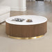 Virden Round Cocktail Table - Brown/White/Gold