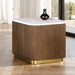 Virden Square End Table - Brown/White/Gold