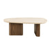 Nolfi Coffee Table - Yellow Travertine/Brown Oak
