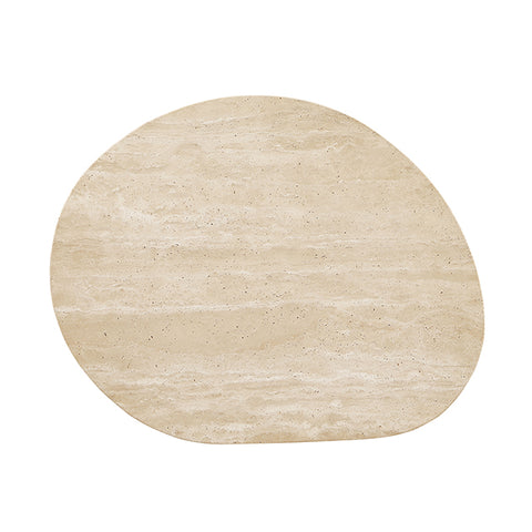 Nolfi End Table - Yellow Travertine/Brown Oak