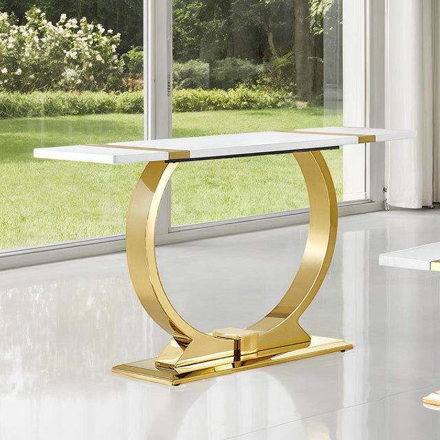 Horve Sofa Table - Gold/White