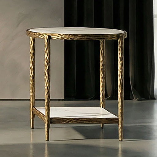 Kerna End Table - Matte Gold