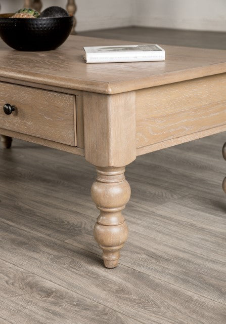 Mesa de centro rectangular Chesapeake - lavado claro blanco