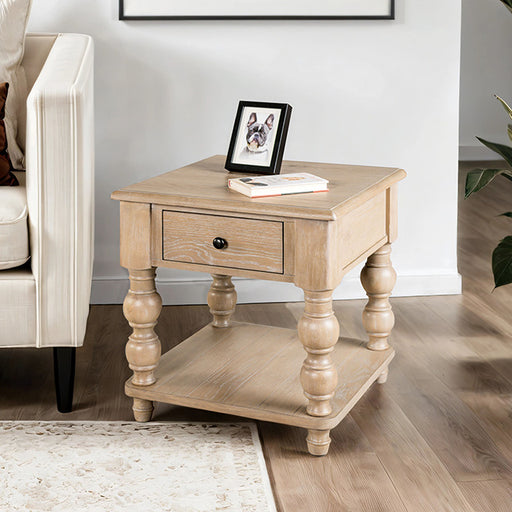 Chesapeake Square End Table - Light White Wash