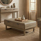 Solenne Arc Rect Cocktail Table - Knotty Grained Oak