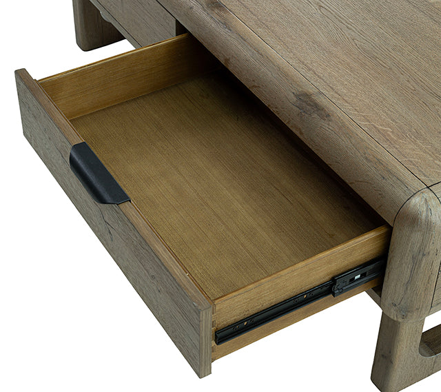 Solenne Arc Rect Cocktail Table - Knotty Grained Oak