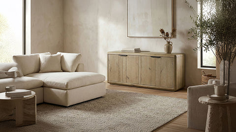 Solenne Arc TV Console - Knotty Grained Oak