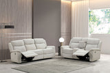 Sandbach Manual Reclining Loveseat With Console - Light Gray