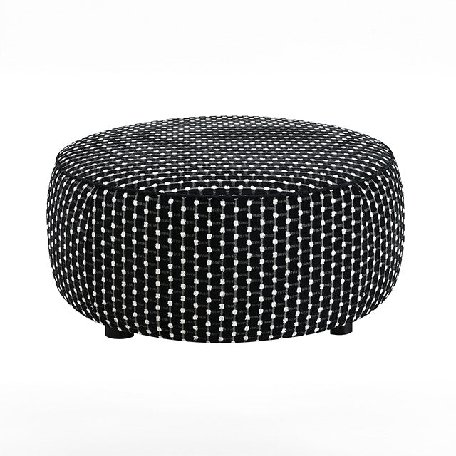 Viviani Ottoman - Black/White