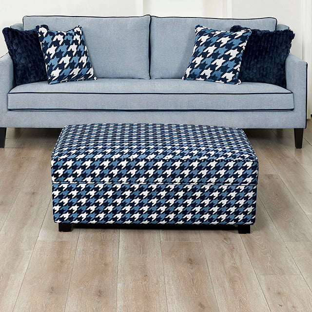 Colindale Ottoman - Gray/Blue