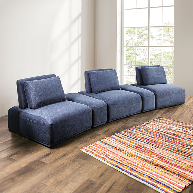 Stavanger Curved 3-Seater - Blue