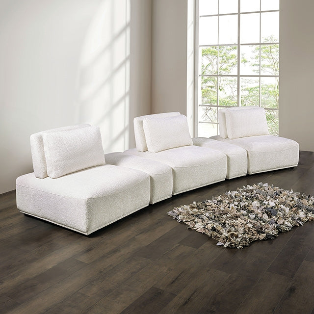 Stavanger Curved 3-Seater - White
