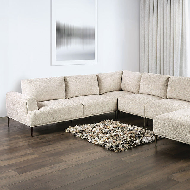 Gladbach J-Shaped Sectional - Light Brown