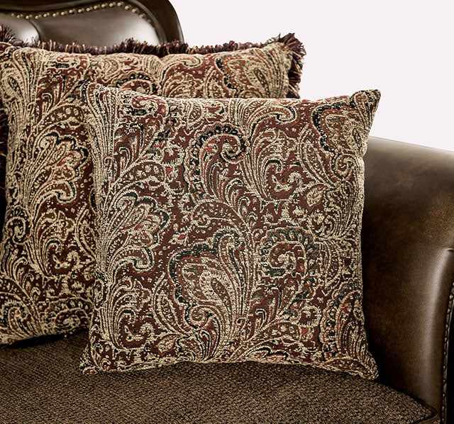 Ensenada Sofa - Dark Cherry/Brown