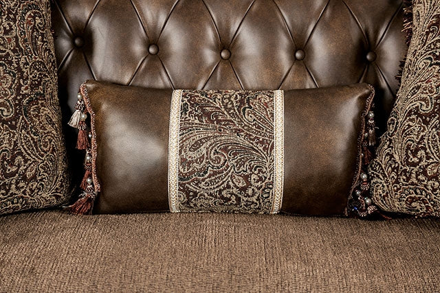Ensenada Sofa - Dark Cherry/Brown