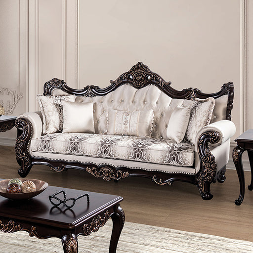 Palencia Sofa - Dark Cherry/Beige