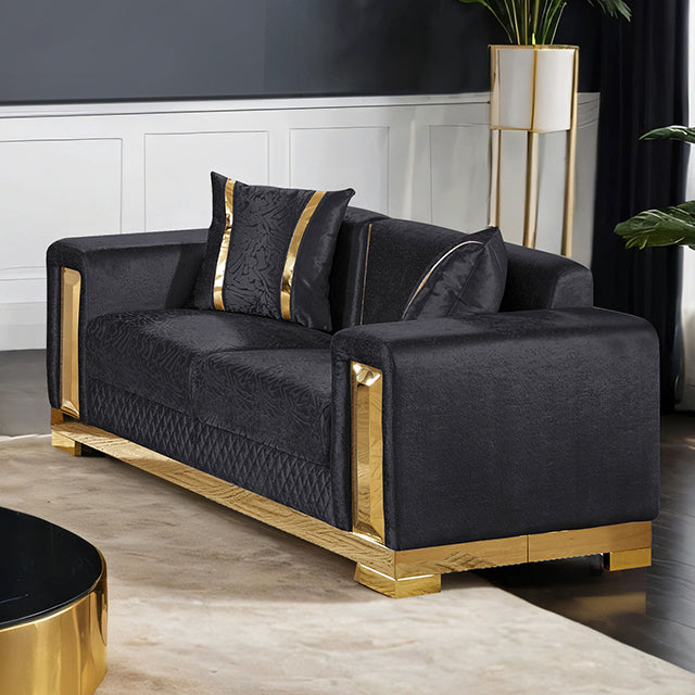 Valdosta Loveseat - Black/Gold