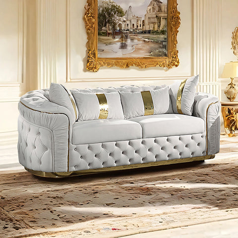 Adelpha Sofa - Beige/Gold