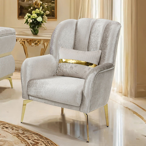 Charlevoix Chair - Beige/Gold