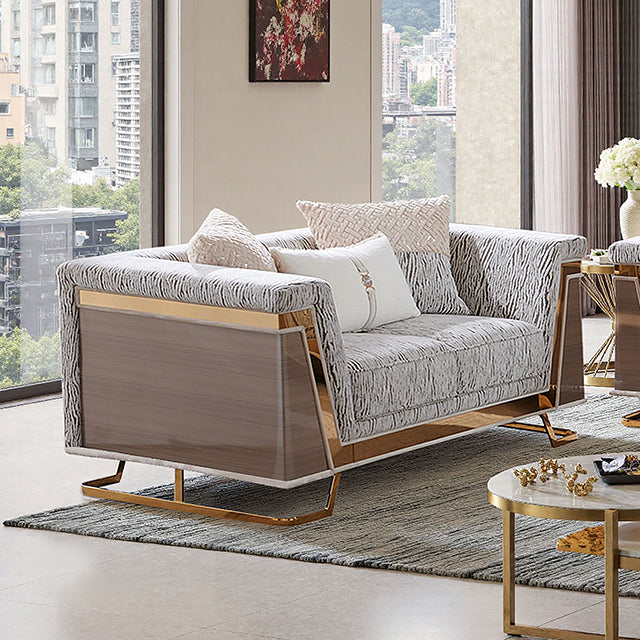 Thomasyn Loveseat - Gold/Animal Print
