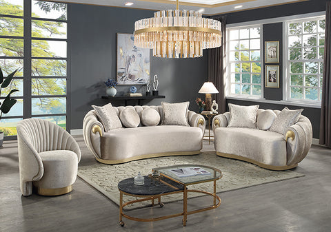 Reidin Sofa - Metallic Taupe