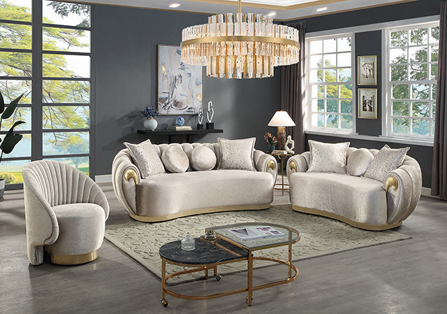Reidin Sofa + Loveseat - Metallic Taupe