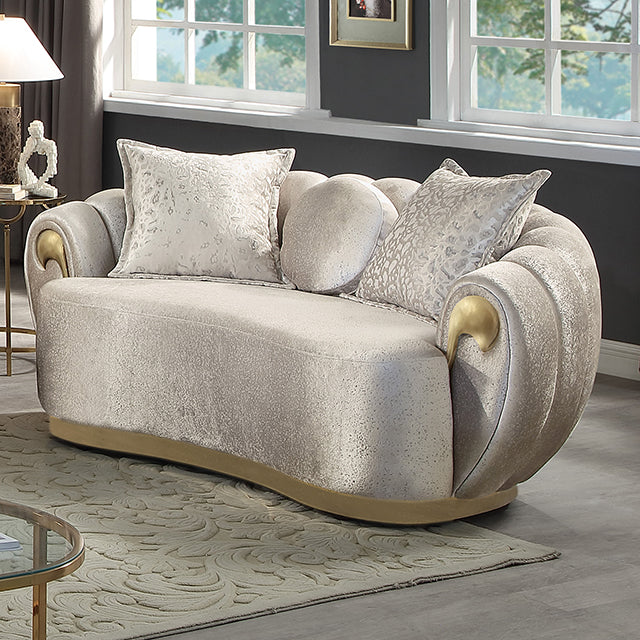 Reidin Loveseat - Metallic Taupe