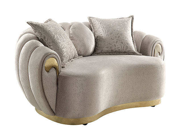 Reidin Loveseat - Metallic Taupe