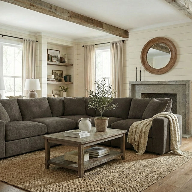 Crowle Sectional - Cocoa Brown