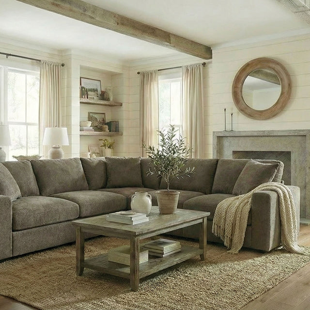 Crowle Sectional - Taupe Brown