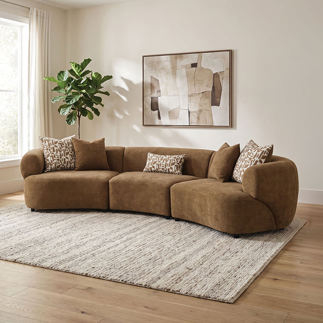 Keynes Sectional - Camel Brown