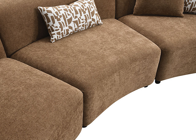 Keynes Sectional - Camel Brown