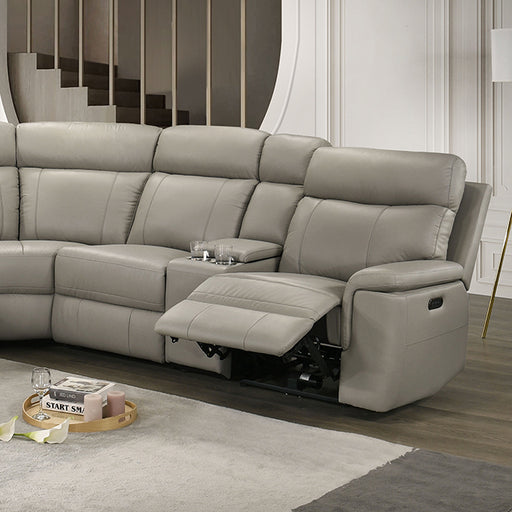 Oliverus Power Sectional - Taupe
