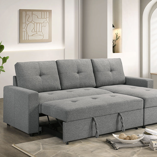 Giorgi Sectional w/ Pullout - Gray