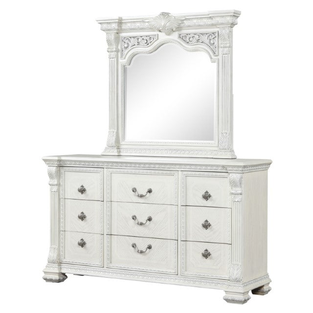 Promenade Dresser w/Jewelry Box - Wire-Brushed White