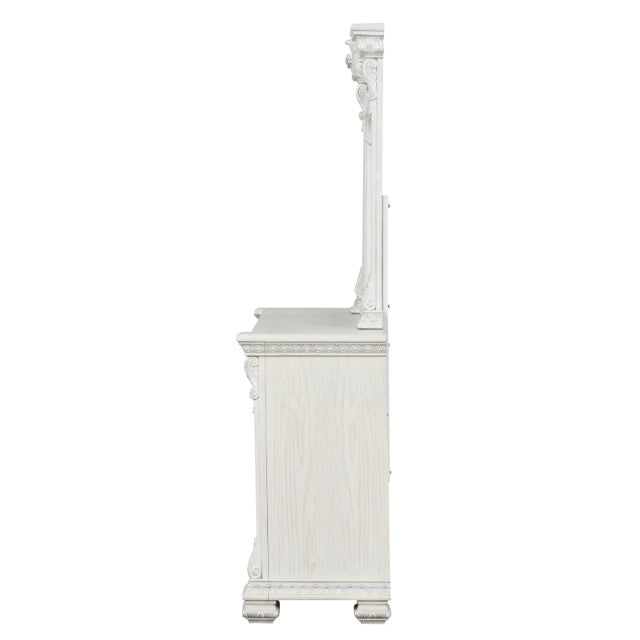 Promenade Dresser w/Jewelry Box - Wire-Brushed White