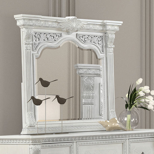 Promenade Mirror - Wire-Brushed White