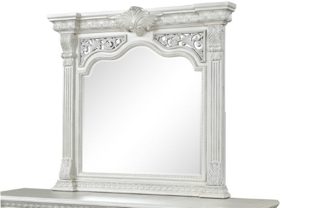 Promenade Mirror - Wire-Brushed White