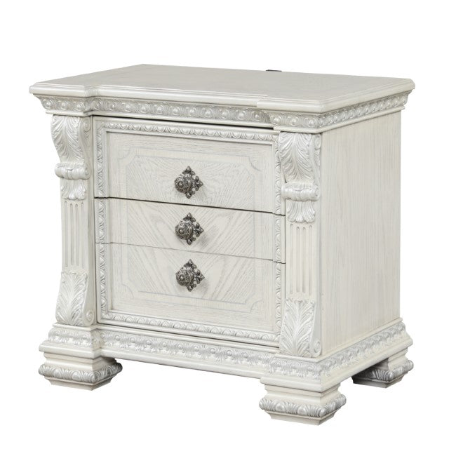 Promenade Nightstand - Wire-Brushed White