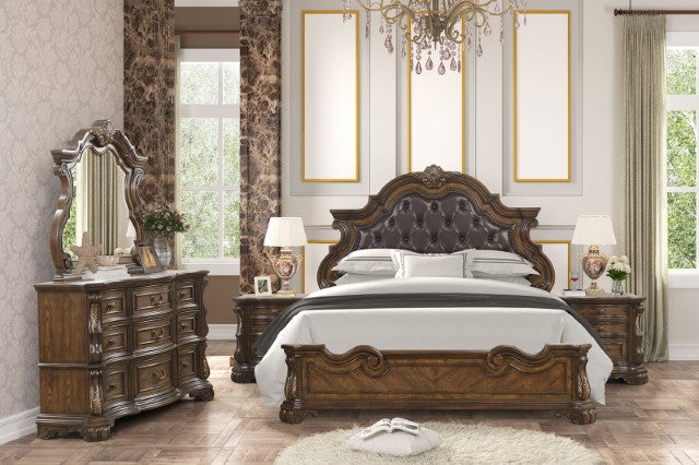 Leovanni 5 Pc Bedroom Set - Dark Brown