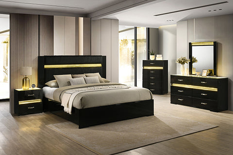 Lucida Nightstand w/ LED - Black