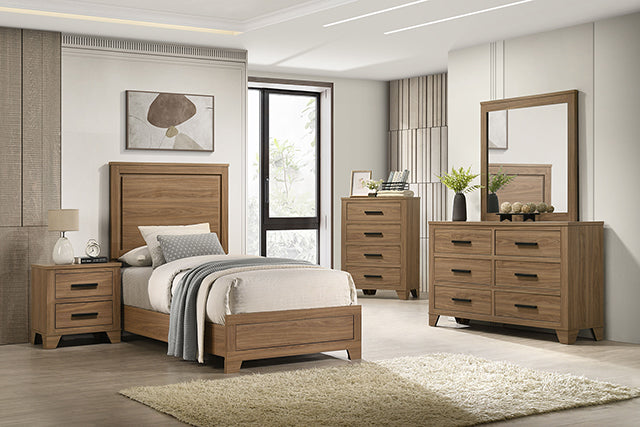 Panelli 4 Pc Bedroom Set - Walnut