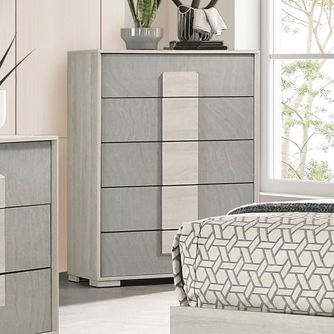 Cajonera Lincolt - lavado blanco/gris piedra