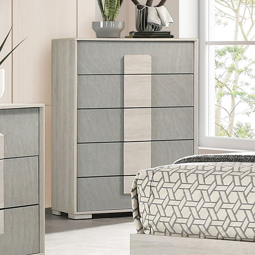 Lincolt Chest - White Wash/Stone Gray