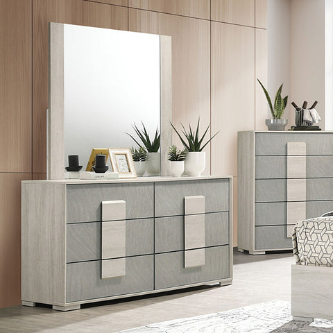 Lincolt Dressser - White Wash/Stone Gray